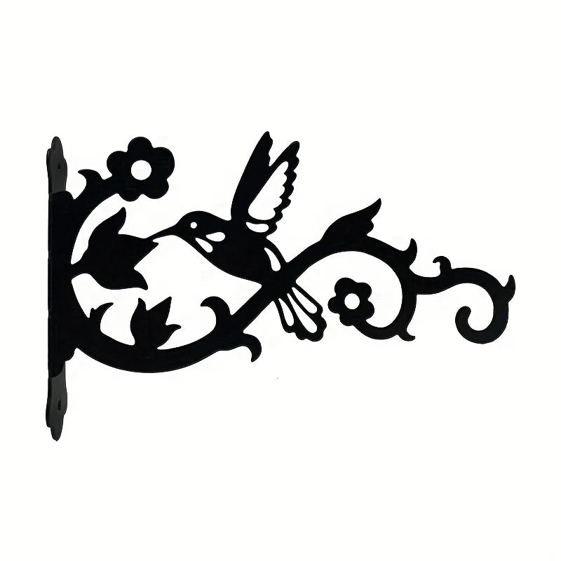support mural noir colibri floral suspendre pots fleurs vis fixationextérieur