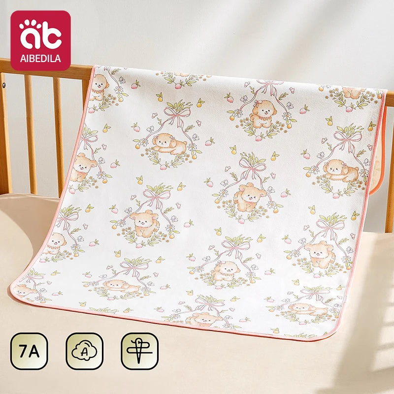 drap bébé panda imprimé doux blanc vert noir orange rose bleu floral