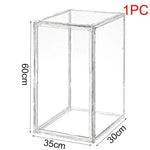 boîtes rangement transparentes modernes minimalistes livres cd magazines figurines decoration 45cm 60cm xl xxl
