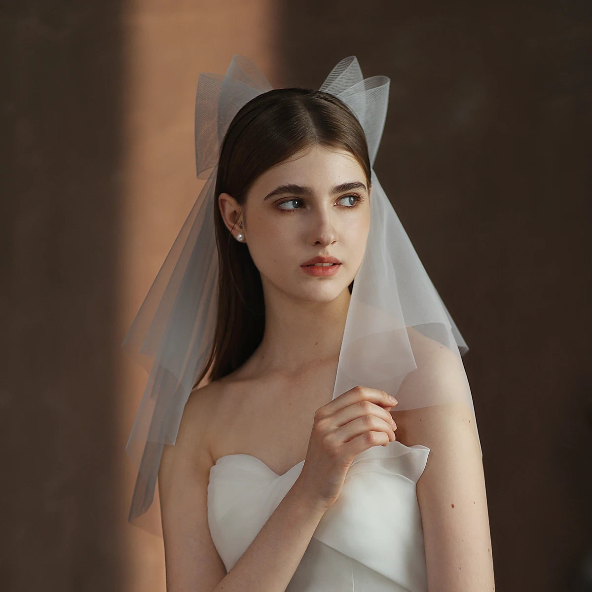 voile mariée blanc tulle multicouche élégant bride semi transparent classique fixe cheveux