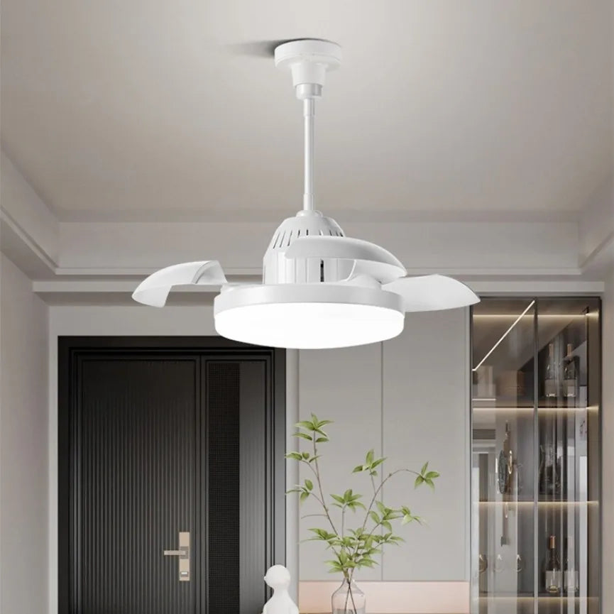 ventilateur lampe e27 led télécommande moderne blanc minimaliste fixations silent grading chambre maison