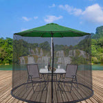 moustiquaire transparente parasol table chaises extérieures jardin patio