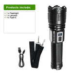 lampe torche rechargeable solaire laser 30w résistante hiking camping pêche