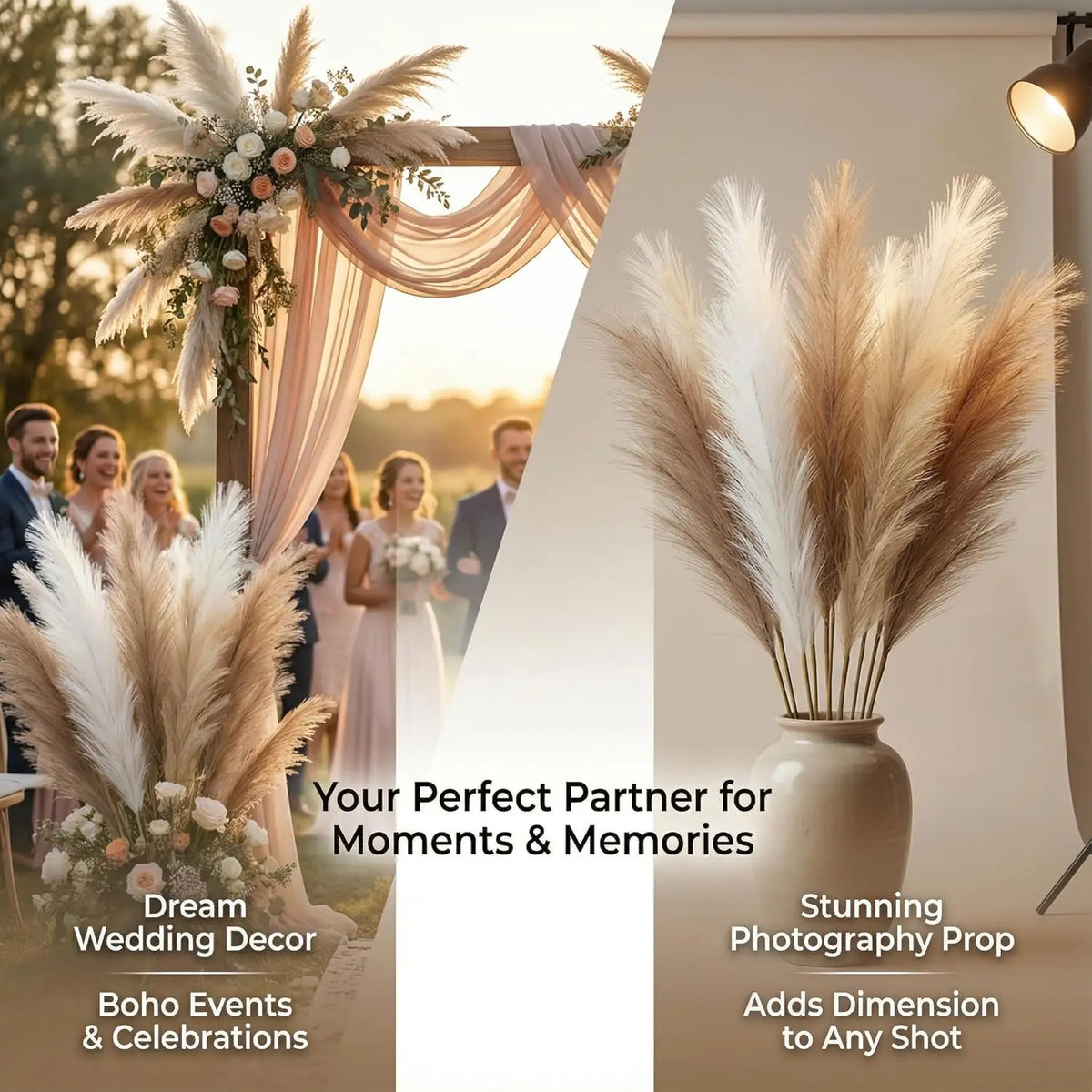 plumes artificielles boho chic decoration maison vase blanc fleurs soie couleur mixteintérieur minimaliste