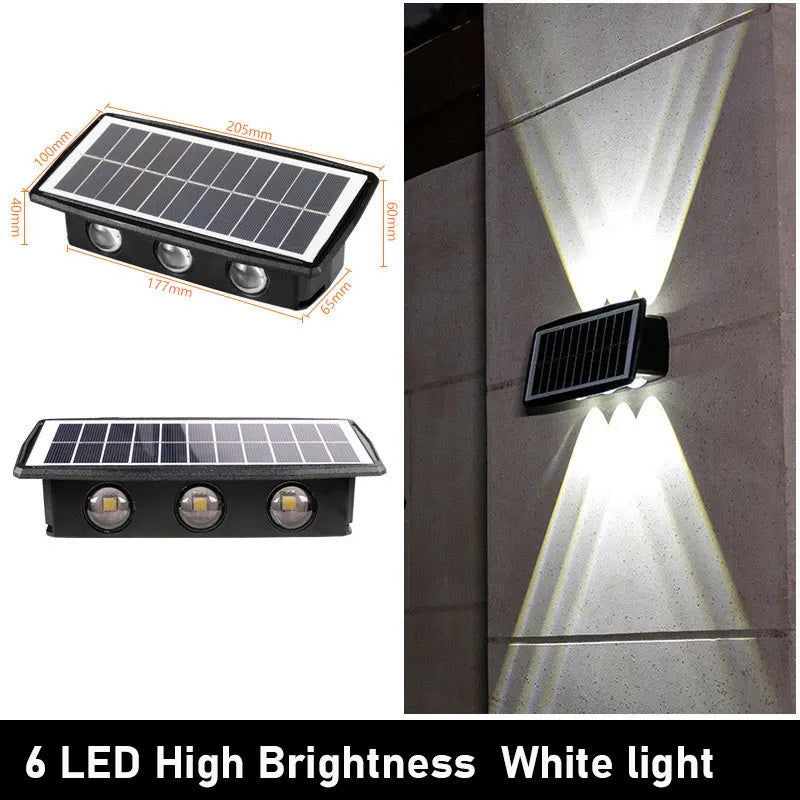 applique murale solaire led moderne noire blanche jaune bleue panneau solaire adhésif fixeextérieur