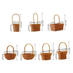 panier tressé marron clair poignée empilable utilisation multiple traditionnel