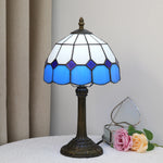 lampe table tiffany verre teinté géométrique vert clair blanc rose pâle bronze opacité moderne