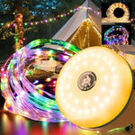 guirlande lumineuse led enroulable 10m jaune dorée multicolore lampe camping phare aimanté tente noel
