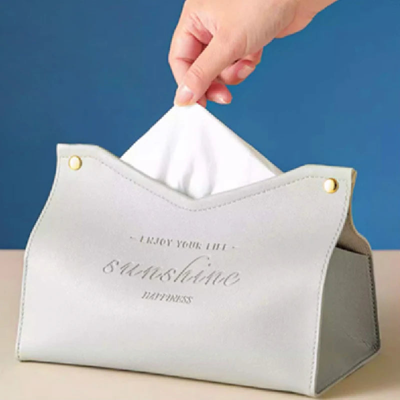 sac mouchoirs cuir rouge moderne écriture gravée dorés élégant papiers hygiéniques