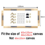 Detail du cadre bois blanc compatible avec toiles 65x125cm