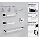 ensemble matériel salle bains chrome moderne vis mural tube expansion