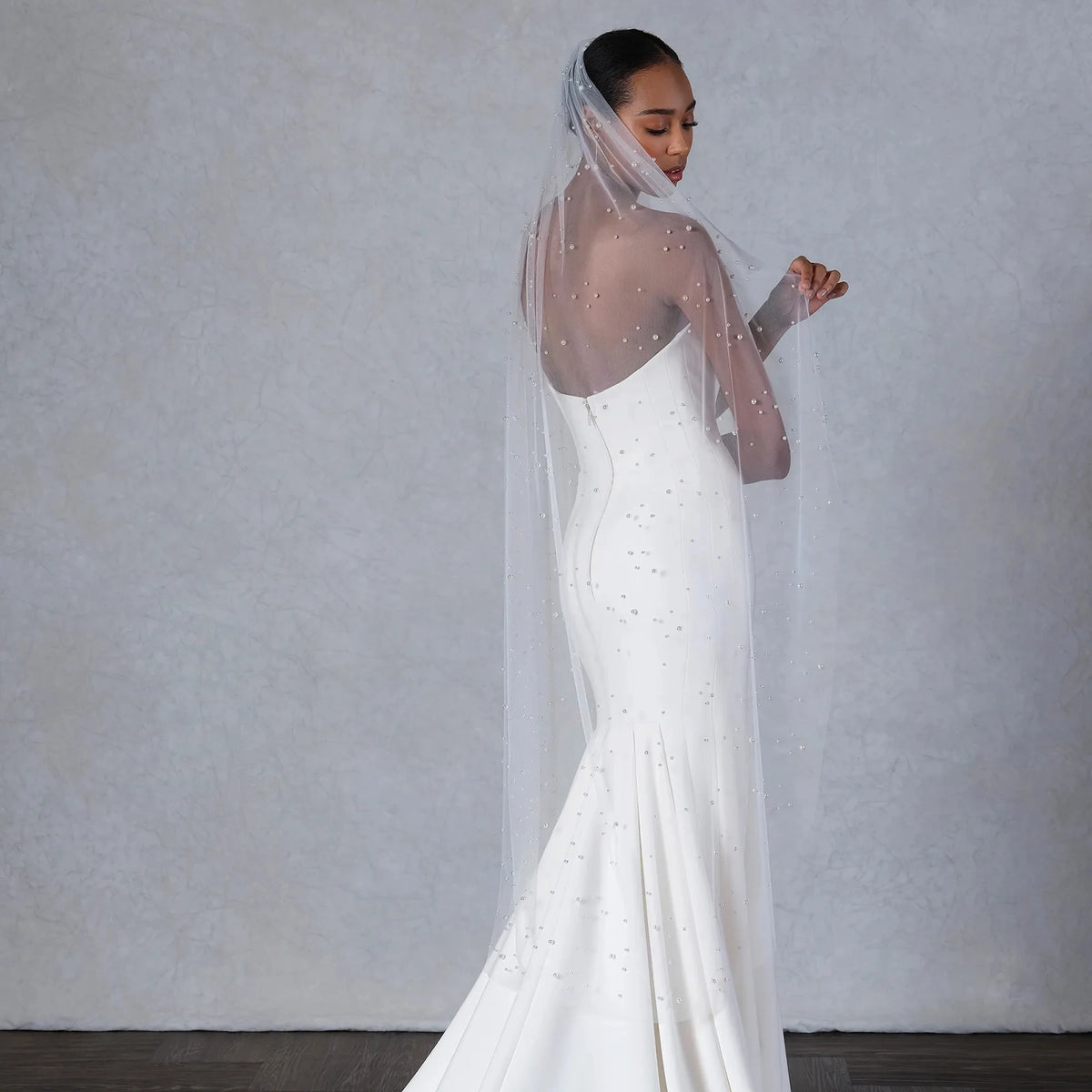 voile mariée blanc élégant classique transparent prom mariage festive romantique