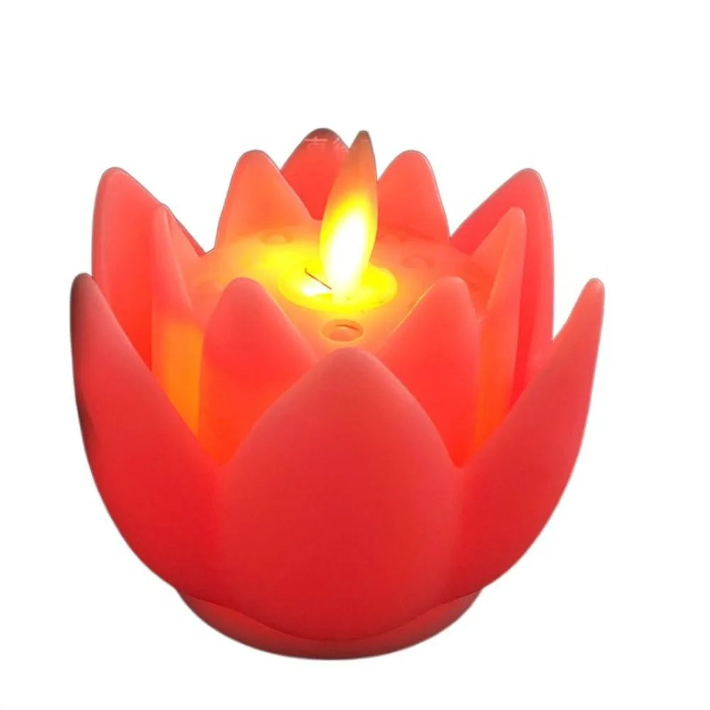 veilleuse led bougie fleur lotus rouge rose blanche verte moderne decorative flames led