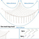 filet rangement suspendu hamac jouets macramé boho décorative pliable respectueux environnement coton
