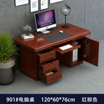 bois massif moderne marron foncé table travail informatique épuré intérieur maison
