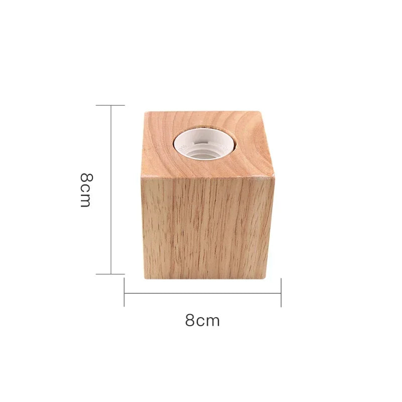 base lampe bois naturel clair texture bois moderne minimaliste vis e27 câble prise interrupteur