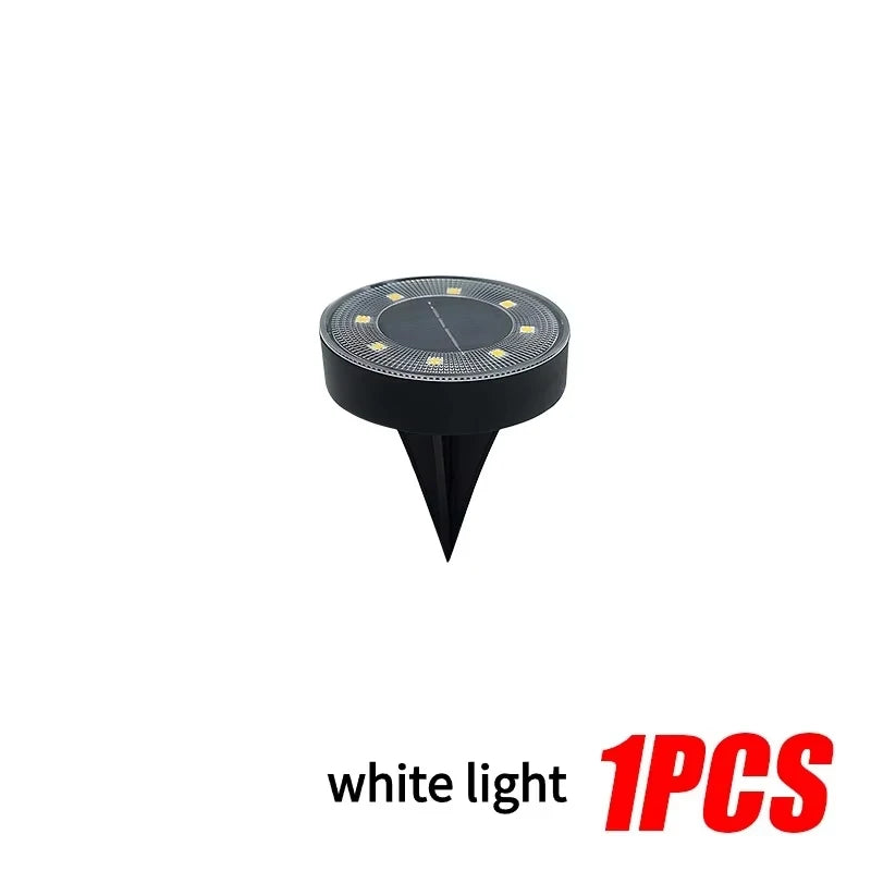 lampe solaire led moderne noire ip68 extérieur jardin rond urgence fixe tringle