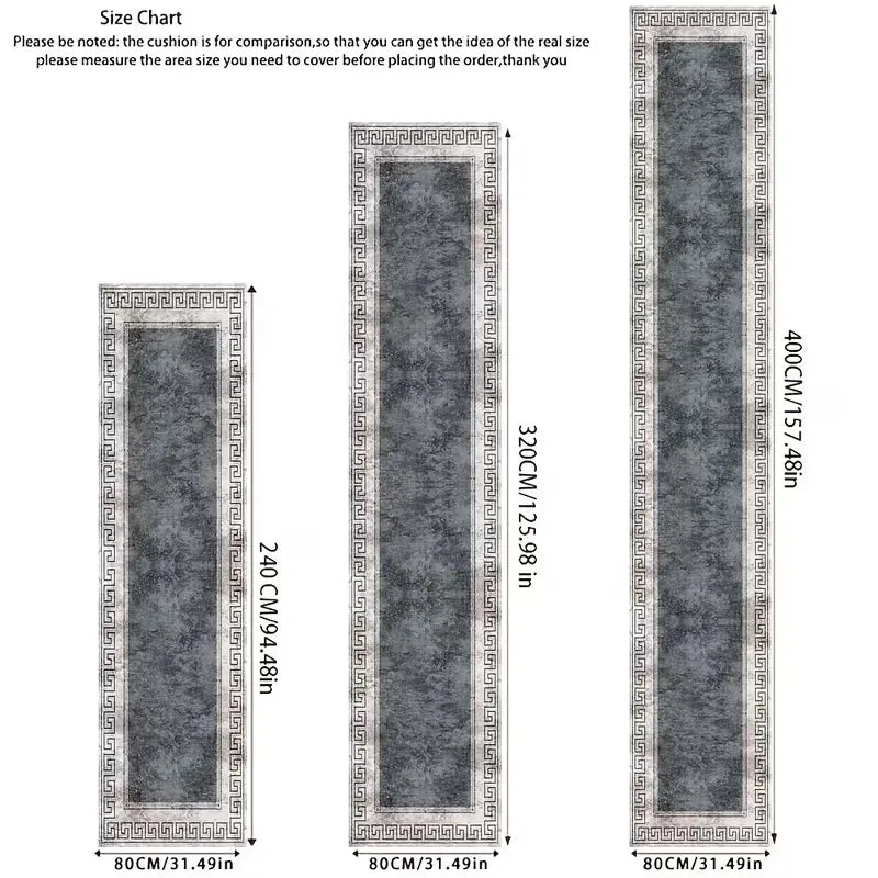 tapis géométrique gris blanc antidérapant polyester durable moderne large entrée chambre cuisine