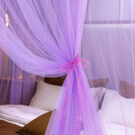 rideau lit enfant unisexe polyester coton rose vert blanc bleu violet translucide franges décoratives
