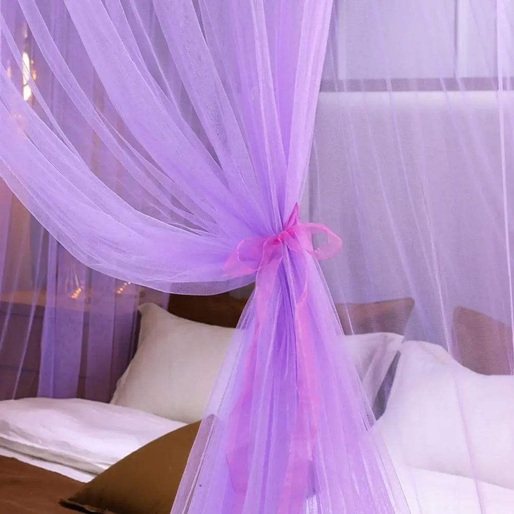 rideau lit enfant unisexe polyester coton rose vert blanc bleu violet translucide franges décoratives