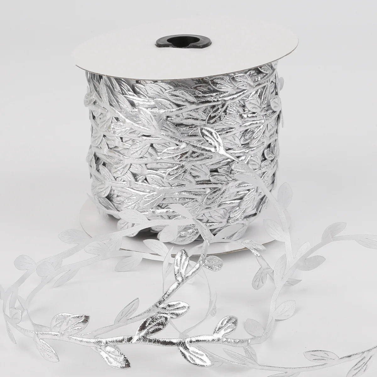 ruban décoratif dentelle feuilles polyester blanc rose doré mariage fête bricolage accessoire maison