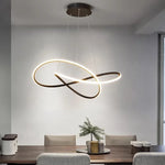 Suspension lumineuse moderne anneaux entrelacés blanc noir marron clair 50cm 60cm