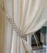corde tressée artisanale motif régulier opaque rustique beigeclair chambre salon decoration