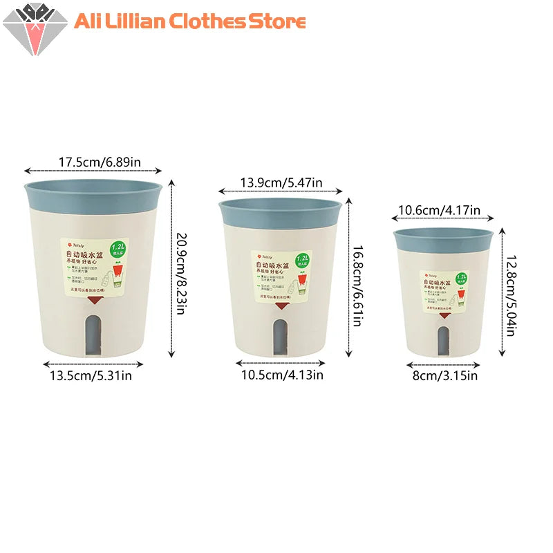 pots plante auto arrosable plastique blanc bleu orange moderne minimaliste 25l 15l