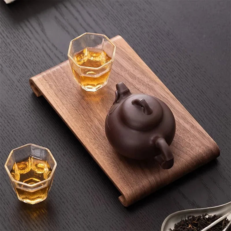 plateau bois rectangulaire théière tasses décoratif rétro résistant chaleur maison