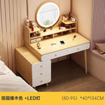 maquillage moderne tiroirs miroir plateau gris tiroirs blancs pieds bois naturel