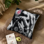 taie d'oreiller carrée 50x50cm polyester motif ASAP ROCKY DON'T BE DUMB moderne fixations