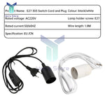 câble alimentation interrupteur blanc noir socquette E27 cordon fil clips moderne luminaire led