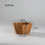 paniers osier marron clair tressage traditionnel poignées cuir noir rangement cuisine respectueux environnement