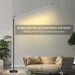 lampe sol moderne 150cm noir blanc led télécommande étude chambre salon