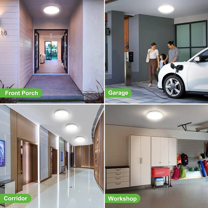 plafonnier led moderne blanc autonome induction radar flux 249 2000 lumineux 10~15 sources 3m²