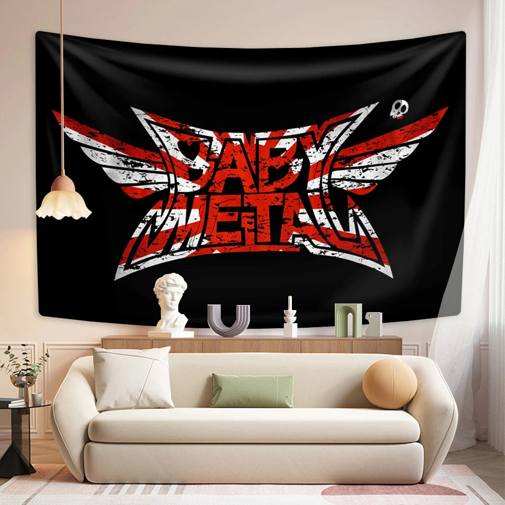 tapisserie murale pop art moderne décoration chambre bébé motif graphique texte stylisé tissu polyester
