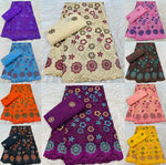 tissu dentelle coton brodé fleurs motif broderie africaine voile suisse vêtement élégant