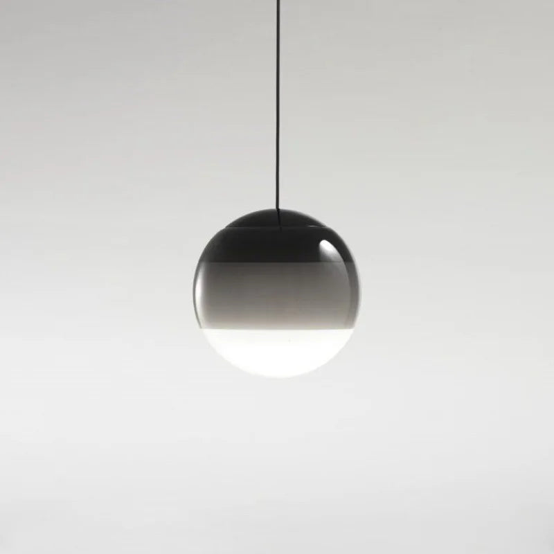 suspension lumineuse moderne bicolore gradation couleurs blanc bleu vert orange rose noir