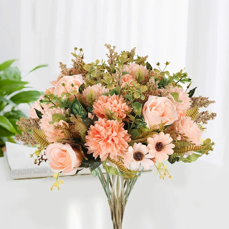 décoration intérieure bouquet fleurs artificielles modernes élégantes mariage anniversaire baby shower