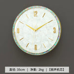 horloge murale moderne simple décoration intérieure visage unique opale naturelle fixation blanc marbré