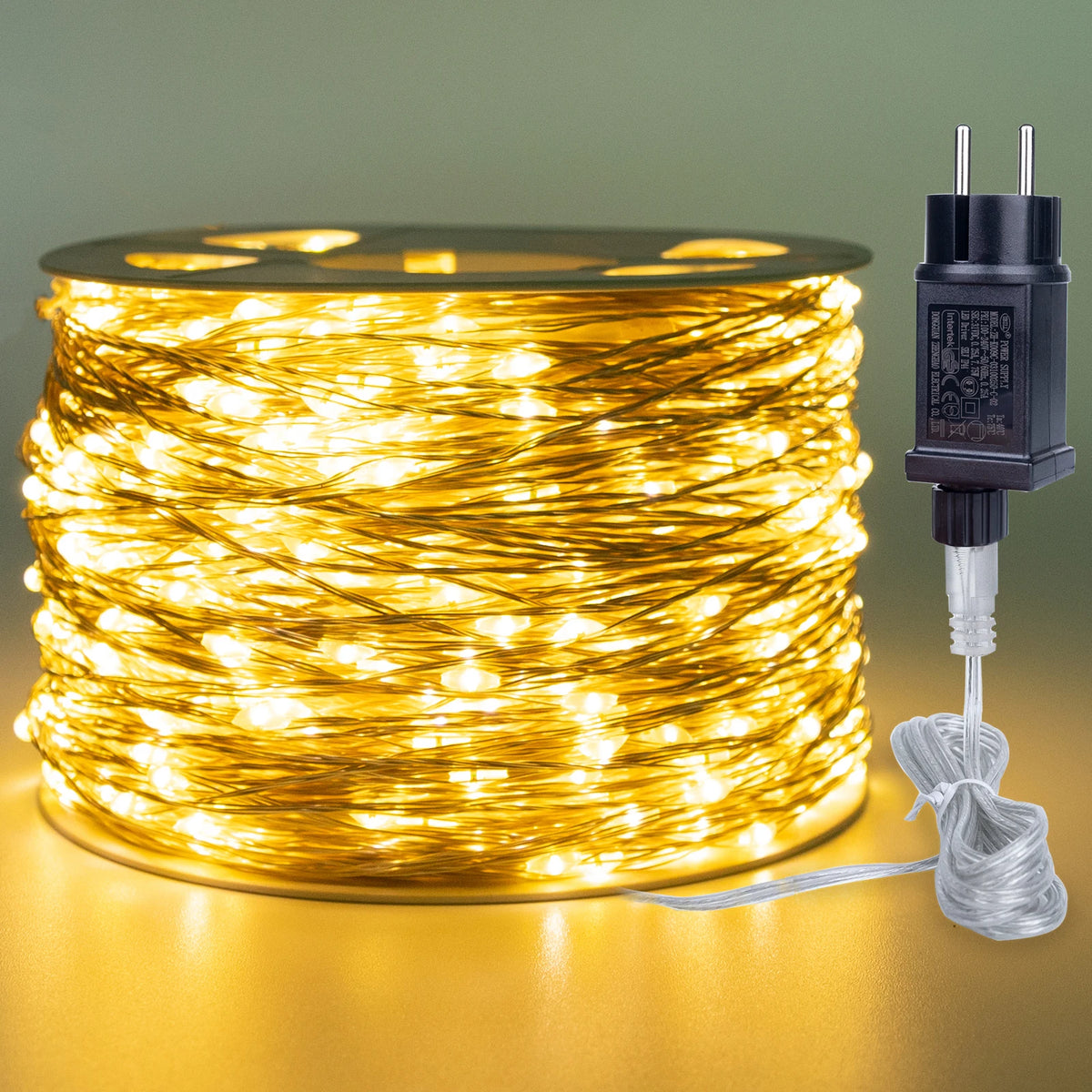 ruban lumineux led blanc chaud fil cuivre étanche décoration extérieure fête noël mariage jardin