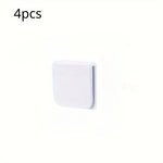 supports rideau adhésifs blancs rectangles noirs moderne éclaboussures salle bain douche fixations transparents