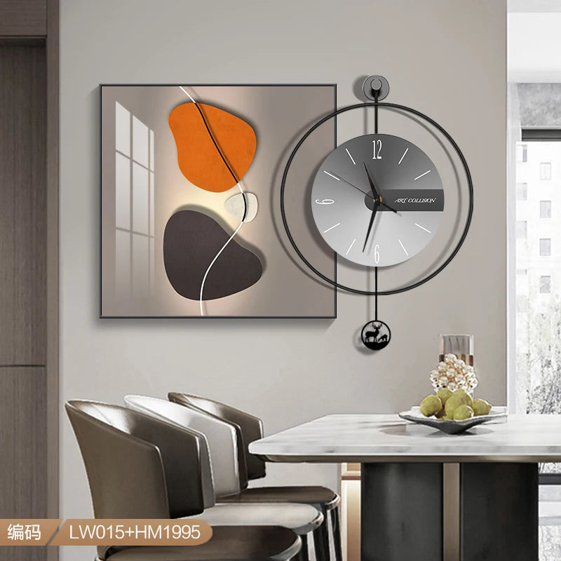 horloge murale moderne métal cadre décoratif salon maison aiguille silencieuse grande taille