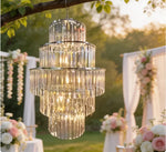 lustre transparent argenté prismatique moderne mariage boules cristal chaines decoration
