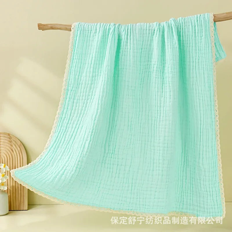 couverture bébé coton douce moderne plissée opaque beige gris vert blanc rose