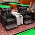 fauteuils cinéma noir simili cuir contemporain tablette intégrée porte gobelet porte papeterie