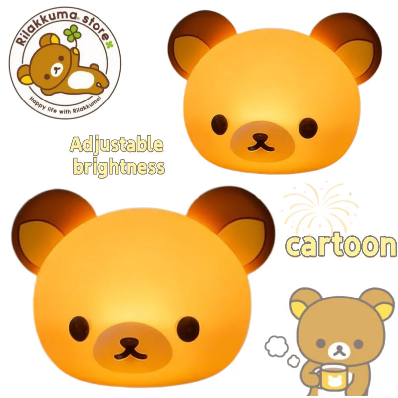 lampe table cartoon rilakkuma jaune clair dessin animé protection yeux ambiance chambre