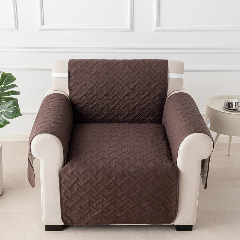 housses canapé polyestère lavables motifs géométriques gris marron moderne poche adhésive