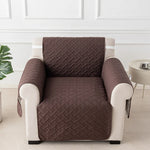 housses canapé polyestère lavables motifs géométriques gris marron moderne poche adhésive