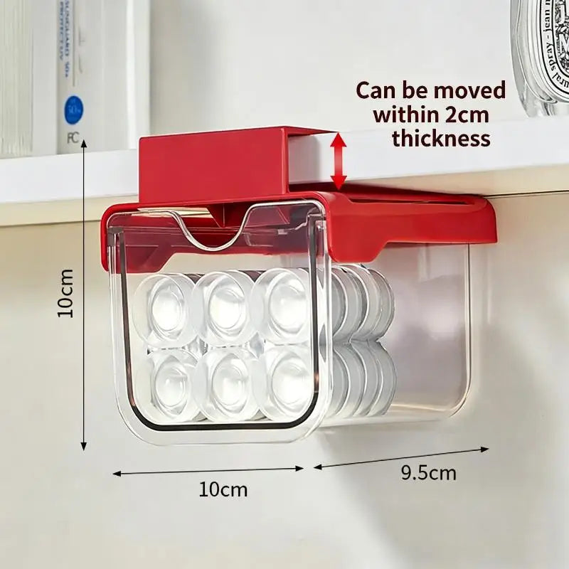 boîtes rangement transparentes modernes adhésives couleurs rouge blanc petites grande taille trousses coton accessoires